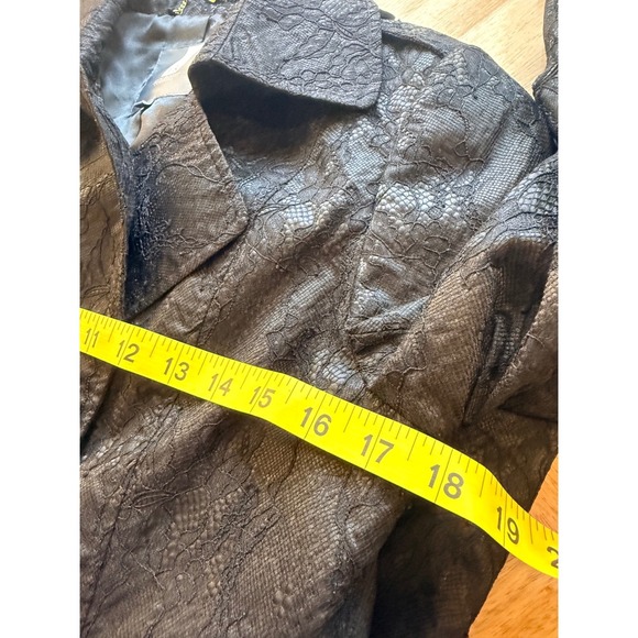 Anne Kanner Classic Black Lace Double Breast Peacoat Jacket Women 40 Date Night - Picture 7 of 9
